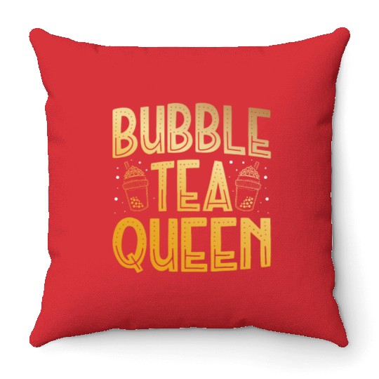 Bubble Tea Queen Boba Tea Drinker Korean Drink Throw Pillows