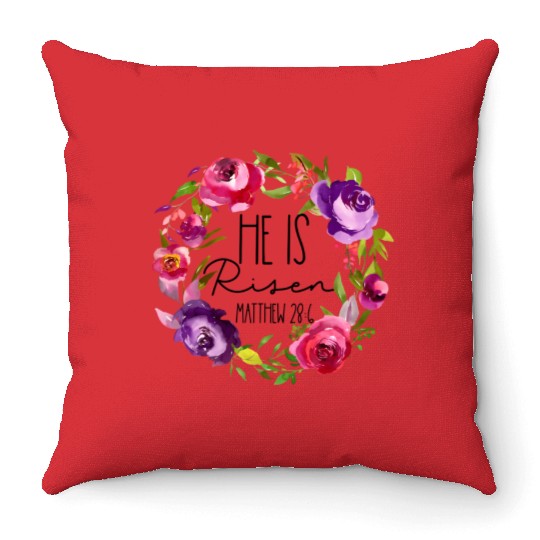 He Is Risen Floral Easter For Christiann Mom Throw Pillows