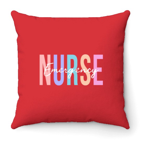 Er Nurse Emergency Room Nurse Registered Nurse Throw Pillows