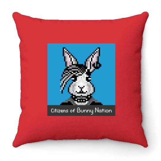 Citizens of Bunny Nation NFT #55 Artwork Throw Pillows