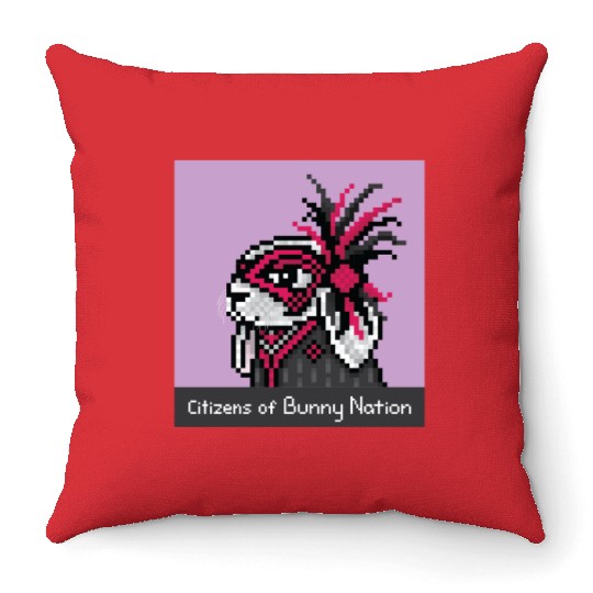 Citizens of Bunny Nation NFT #35 Artwork Throw Pillows