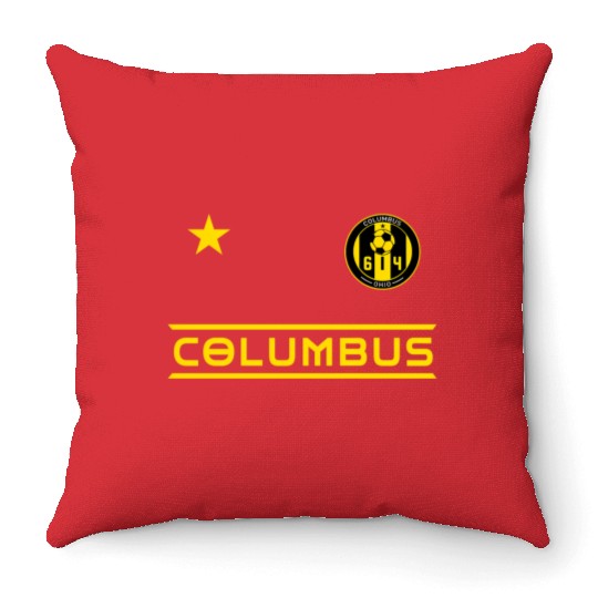 Columbus Ohio 614 Starer Throw Pillows