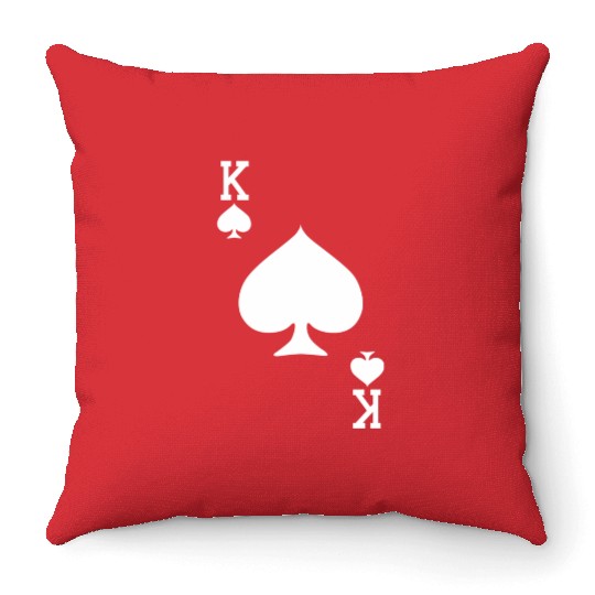 King Of Spades Card Halloween Dark Throw Pillows