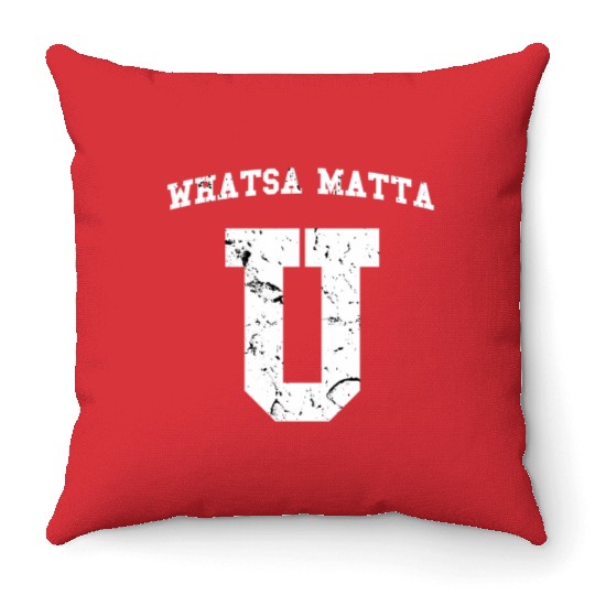 Whatsamatta U Fake College University Jersey Throw Pillows