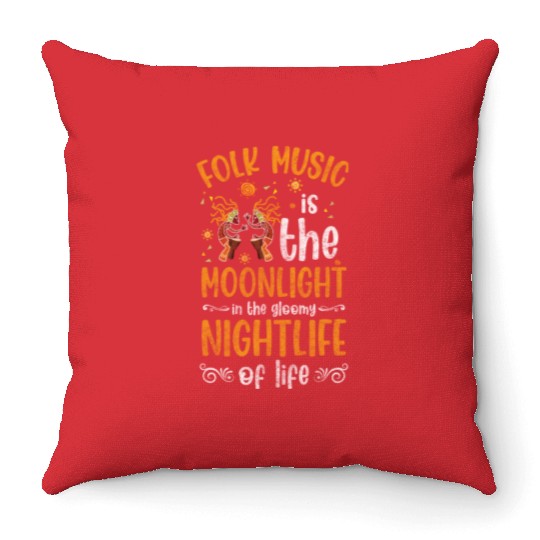 Folk Music Party Orchestra Singing Throw Pillows