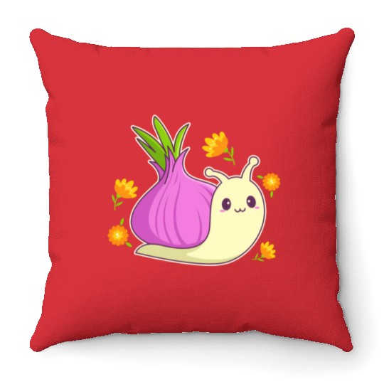 Aesthetic Kawaii Onion Throw Pillows