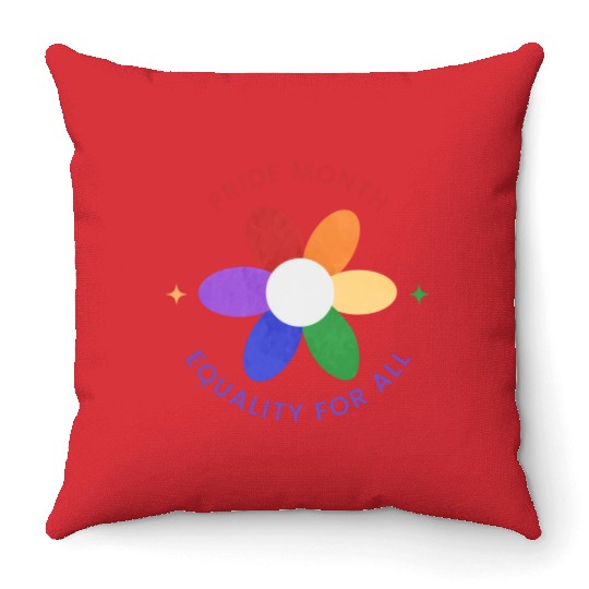 Colorful Pride Month Logo Throw Pillows
