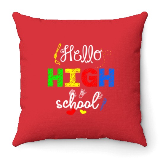 High school First Day Back To School Student Throw Pillows