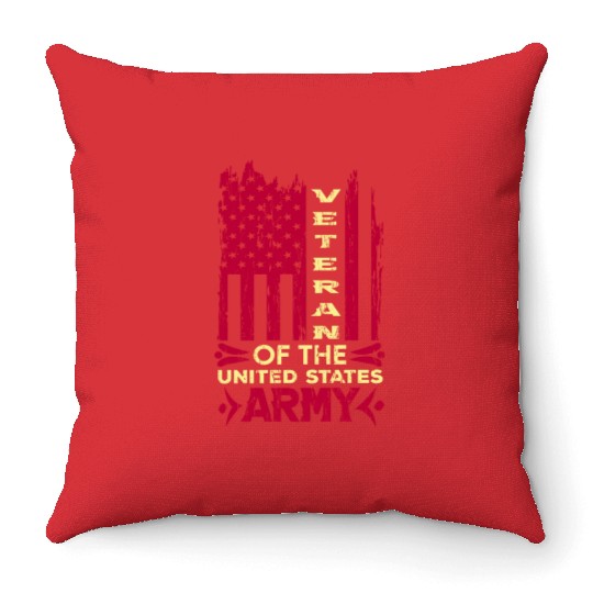 Veteran Us American Flag Army Veterans Distressed Throw Pillows