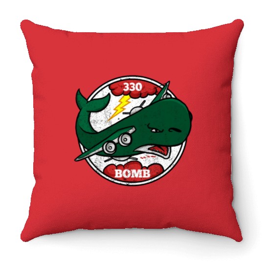 330th Bomb Squadron Patch Vintage Military WWIImil Throw Pillows
