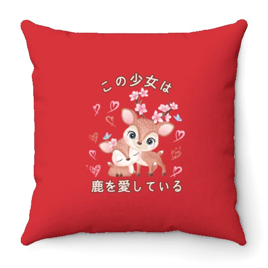 Deer Love Mom Deer And Baby Youth Throw Pillows