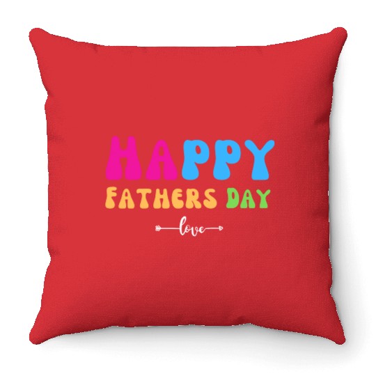 Happy Fathers Day i love you dad Heart Daddy funny Throw Pillows
