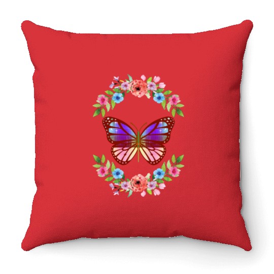 butterfly is beauty Throw Pillows