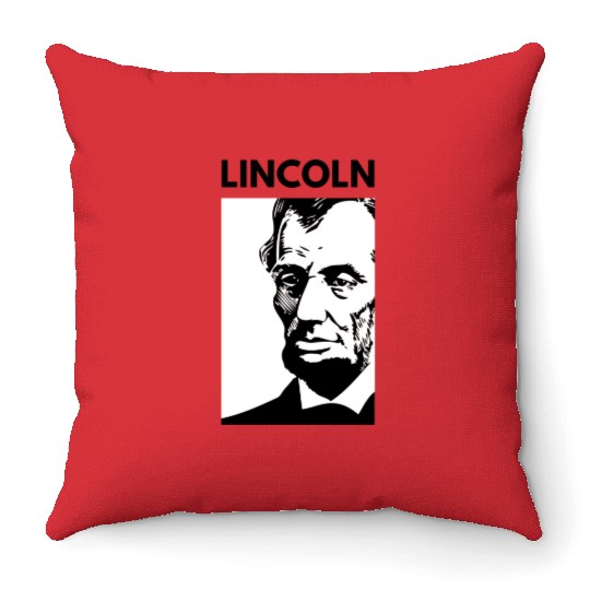 Black White Abraham Lincoln Throw Pillows