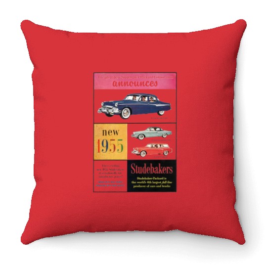 STUDEBAKER PACKARD 1950s AD PRESIDENT COMMANDER Throw Pillows