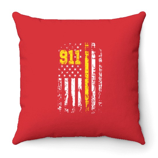 Dispatcher 911 Usa Flag Dispatcher Back Print Throw Pillows