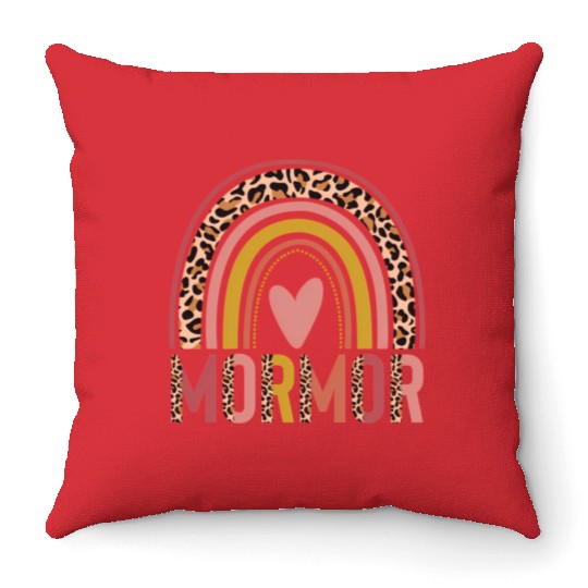 Rainbow Mormor Mothers Day For Mormor Throw Pillows
