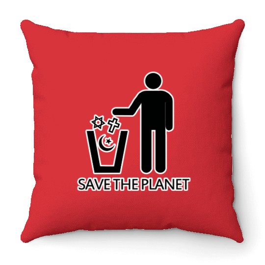 Save The Planet Religions Throw Pillows
