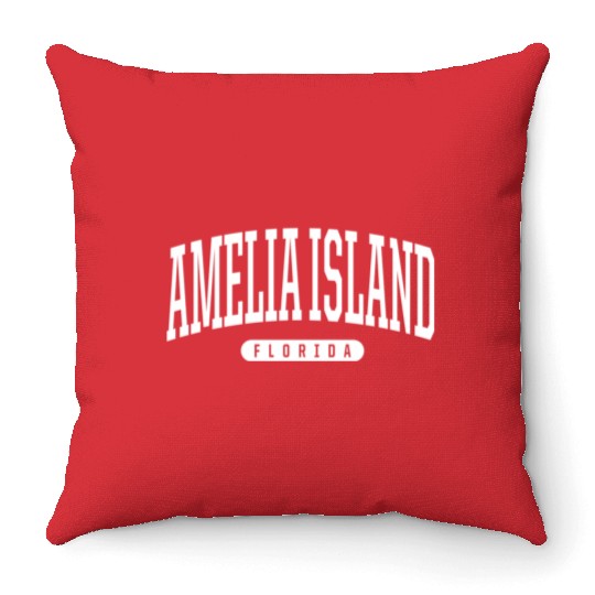 College Style Amelia Island Florida Throw Pillows