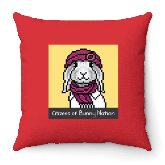 Citizens of Bunny Nation NFT #4 Artwork Throw Pillows