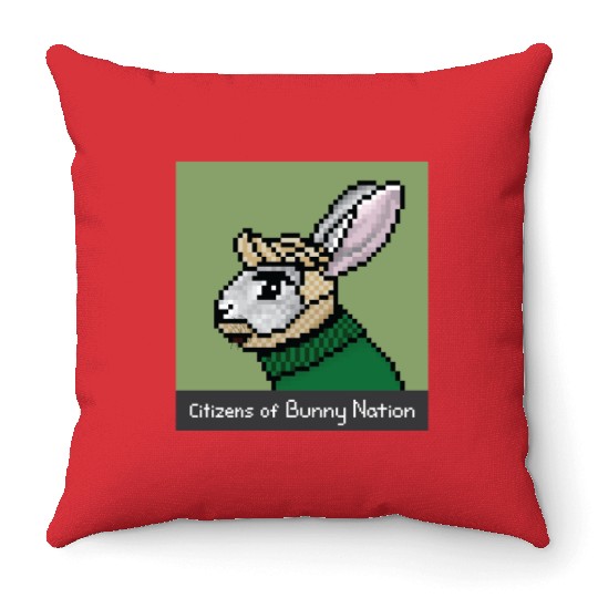 Citizens of Bunny Nation NFT #6 Artwork Throw Pillows