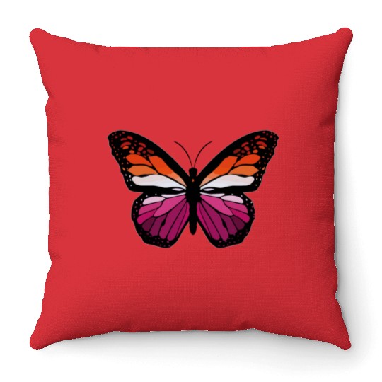 Lesbian Monarch Butterfly Sticker Throw Pillows