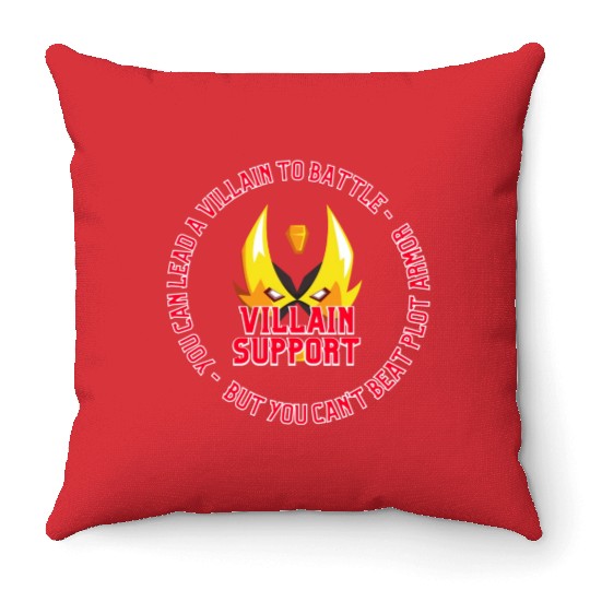 You Can Lead a Villain to Battle Circle Throw Pillows