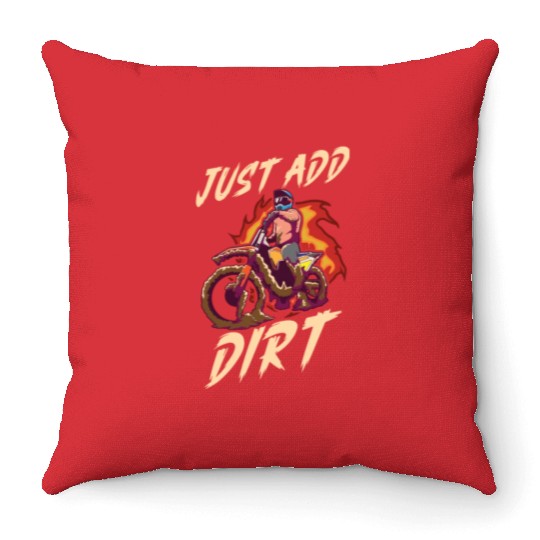 Dirt Bike Dirt Bike Riding Motocross Dirt Biking Throw Pillows