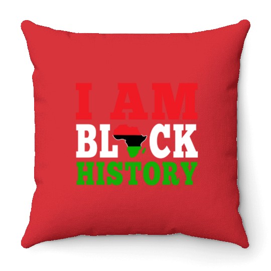 I Am Black History Juneteenth Throw Pillows
