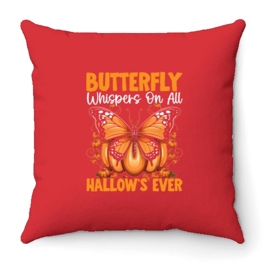 Butterfly Halloween Trick Or Treat Insect Lover Throw Pillows