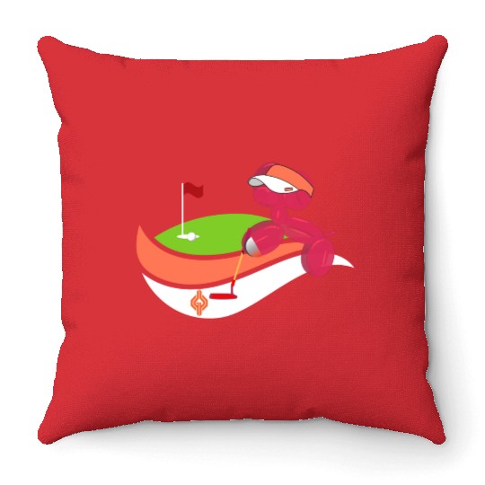 Summer Golf Balloon Dog Throw Pillows