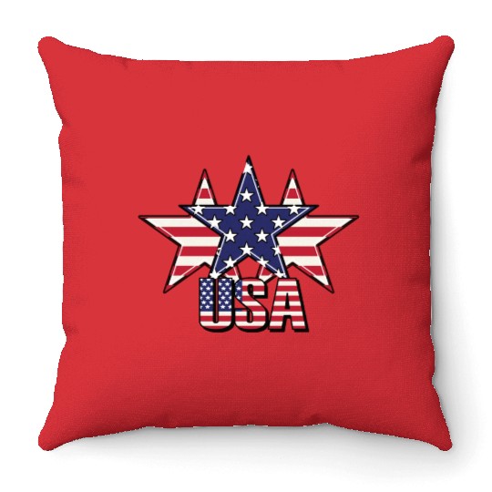 God bless America the land of the free Throw Pillows