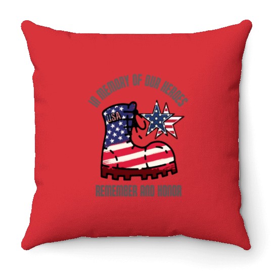 God bless America the land of the free Throw Pillows