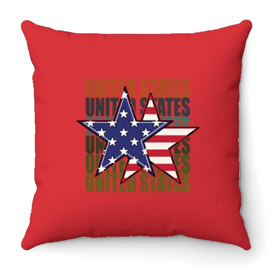 God bless America the land of the free Throw Pillows