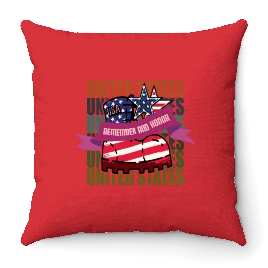 God bless America the land of the free Throw Pillows