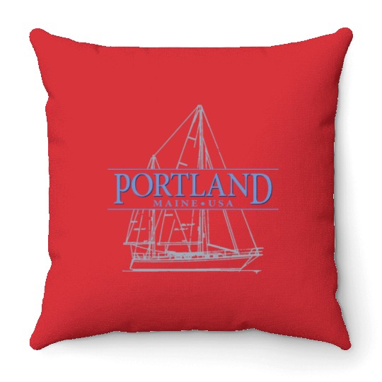 Portland Maine Sailing Throw Pillows