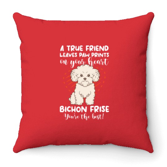 A True Friend Leaves Paw Prints On Your Heart Throw Pillows