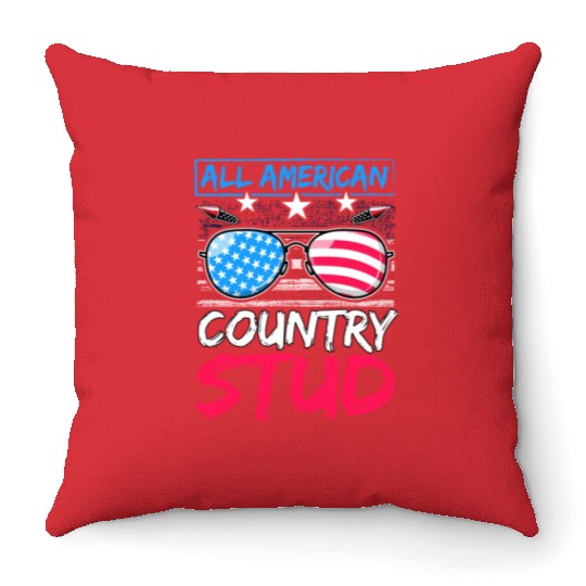 All American Country Stud Throw Pillows