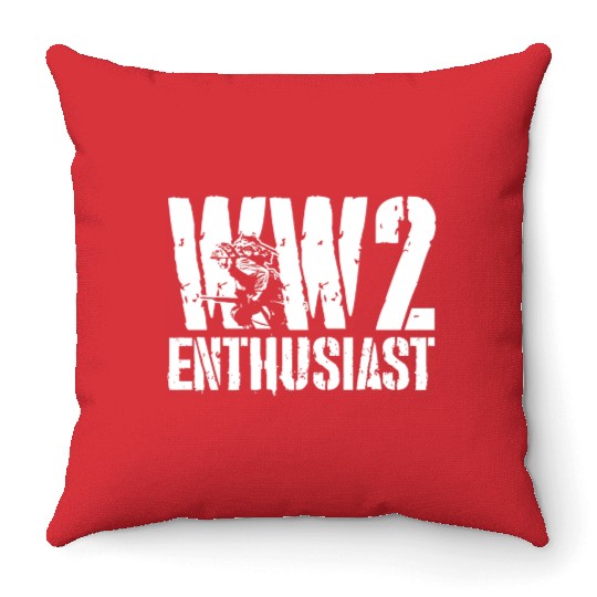 World War 2 WW2 Enthusiast Throw Pillows