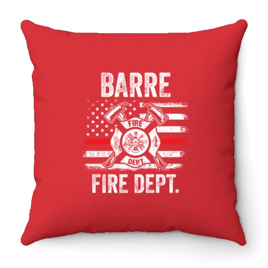 Barre Vermont Fire Dept Thin Red Line Throw Pillows
