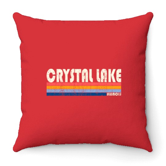 70S 80S Style Crystal Lake Il Throw Pillows