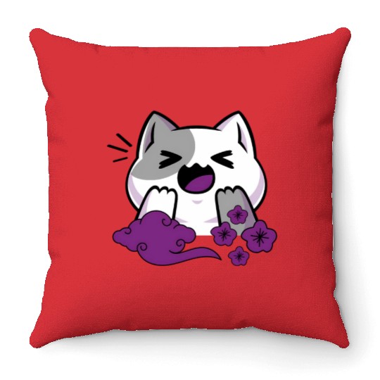 Asexual Subtle Ace Pride Anime And Cat Japanese Throw Pillows