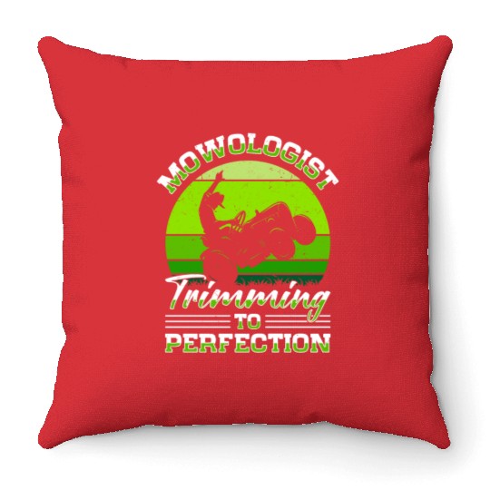 Lawn Mowing Lawn Mower Gardener Gardening Throw Pillows