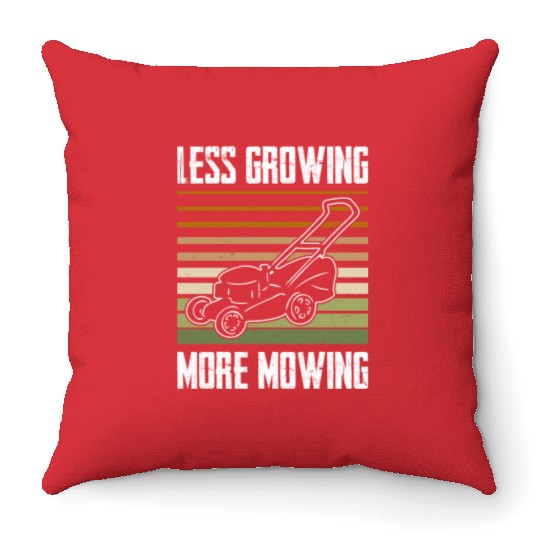 Lawn Mowing Lawn Mower Gardener Gardening Throw Pillows
