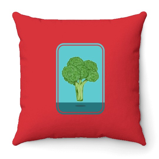 I love broccoli Throw Pillows