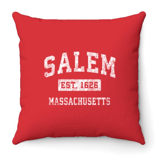 Salem Massachusetts Ma Established Sports Throw Pillows