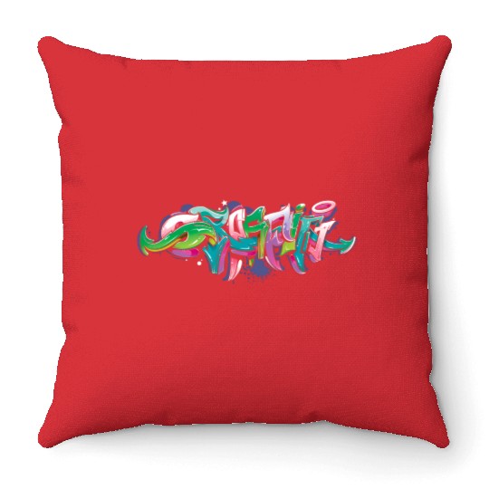 Graffiti Street Graffiti Tag Urban Graffitis Rap Throw Pillows