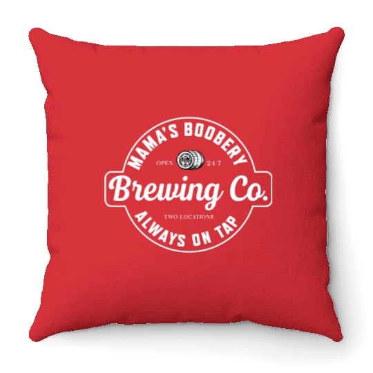 Awesome Mama'S Boobery Brewing Co Breastfeeding Throw Pillows