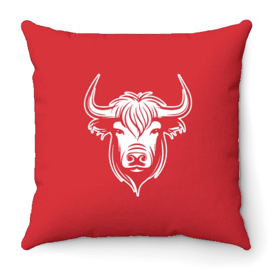 Scottish Highland Cow Throw Pillows