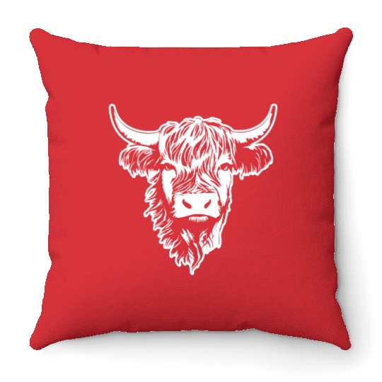 Scottish Highland Cow Throw Pillows